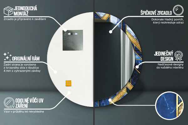 Kulaté dekorační zrcadlo Moderní mramor