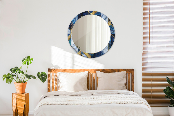 Kulaté dekorační zrcadlo Moderní mramor