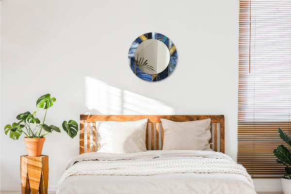 Kulaté dekorační zrcadlo Moderní mramor