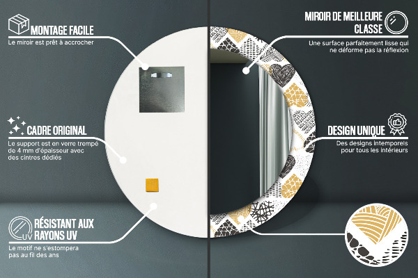 Kulaté zrcadlo s potiskem Srdce Doodle