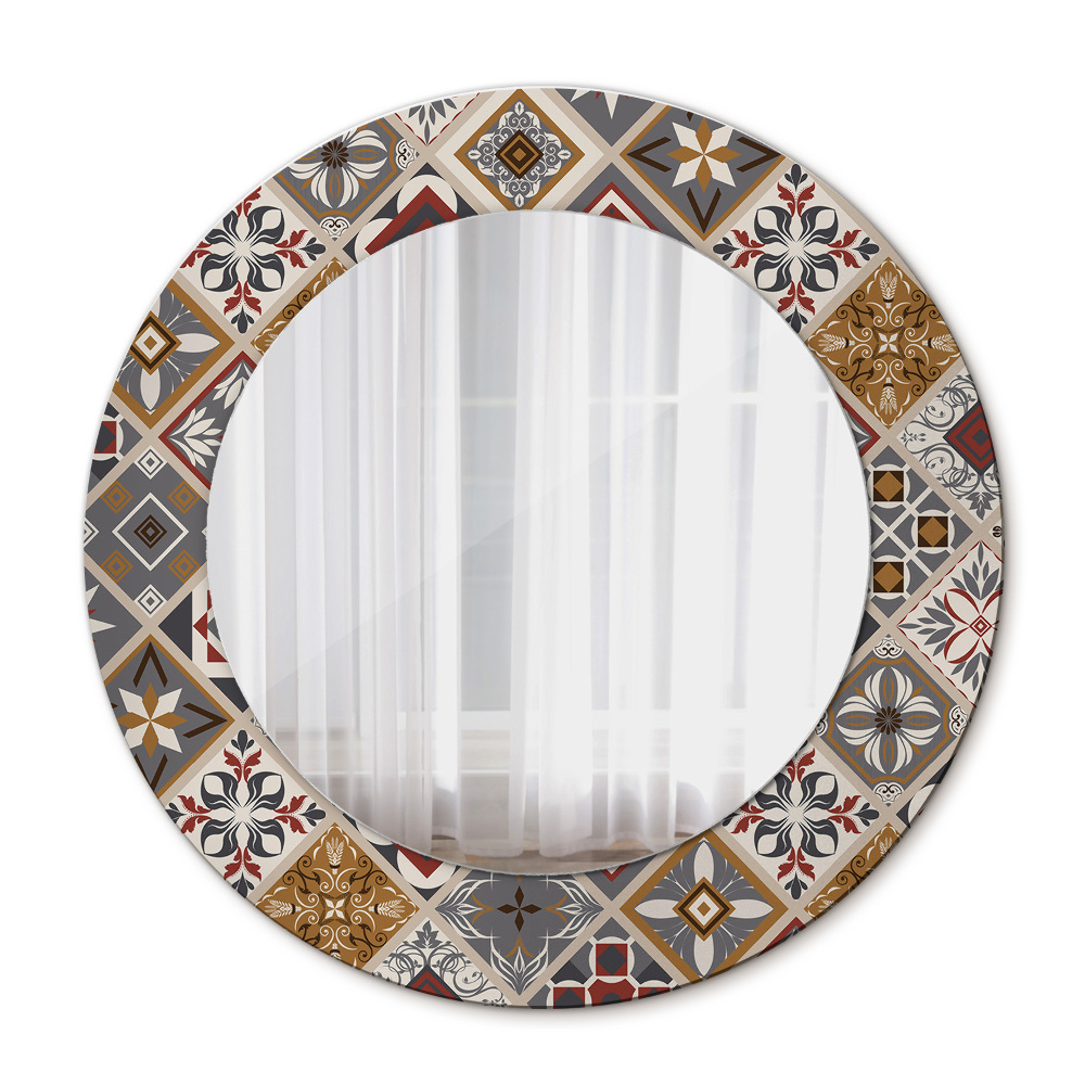 Kulaté zrcadlo rám s potiskem Turecký vzor
