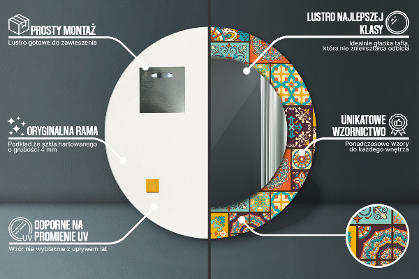 Kulaté dekorační zrcadlo na zeď Arabský vzor