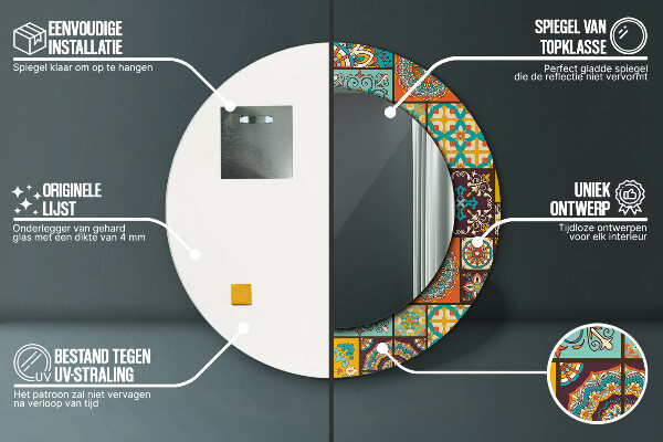 Kulaté dekorační zrcadlo na zeď Arabský vzor