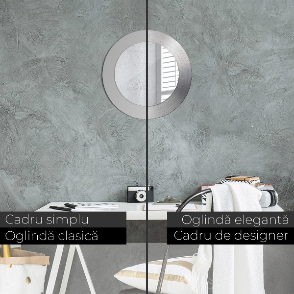 Kulaté dekorační zrcadlo na zeď Lesklá ocel