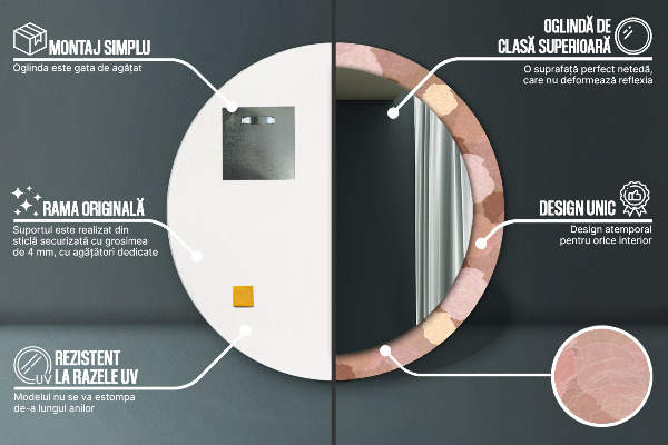 Kulaté zrcadlo s potiskem Složení růží