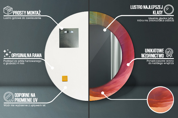 Kulaté zrcadlo s potiskem Hypnotická spirála