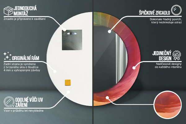 Kulaté zrcadlo s potiskem Hypnotická spirála