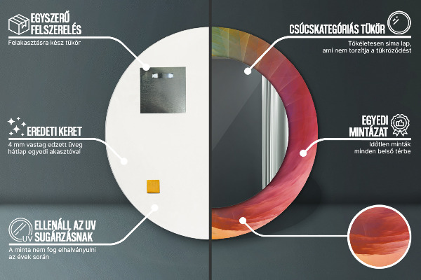 Kulaté zrcadlo s potiskem Hypnotická spirála