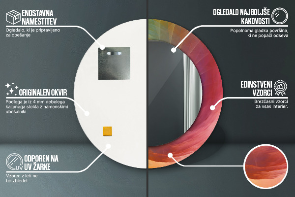 Kulaté zrcadlo s potiskem Hypnotická spirála