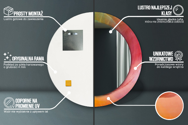 Kulaté zrcadlo s potiskem Hypnotická spirála