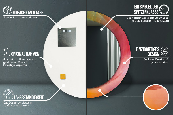 Kulaté zrcadlo s potiskem Hypnotická spirála