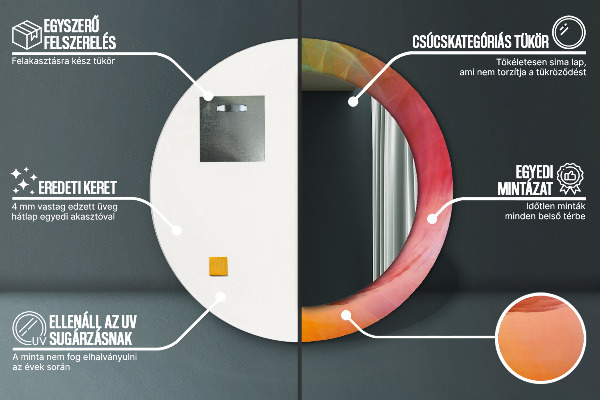 Kulaté zrcadlo s potiskem Hypnotická spirála