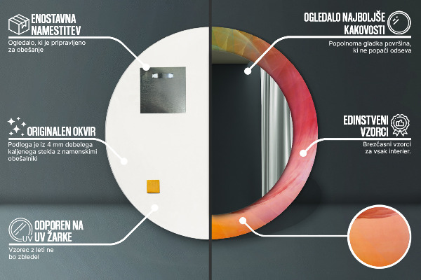 Kulaté zrcadlo s potiskem Hypnotická spirála