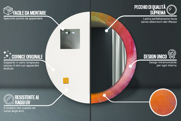 Kulaté zrcadlo s potiskem Hypnotická spirála