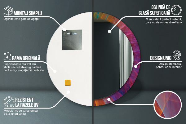 Kulaté zrcadlo s potiskem Hypnotická spirála