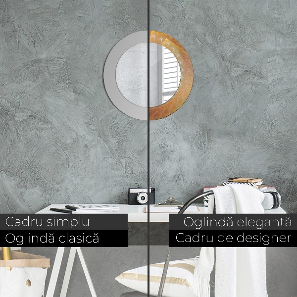 Kulaté zrcadlo s potiskem Spirálová abstrakce