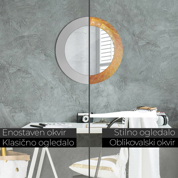 Kulaté zrcadlo s potiskem Spirálová abstrakce