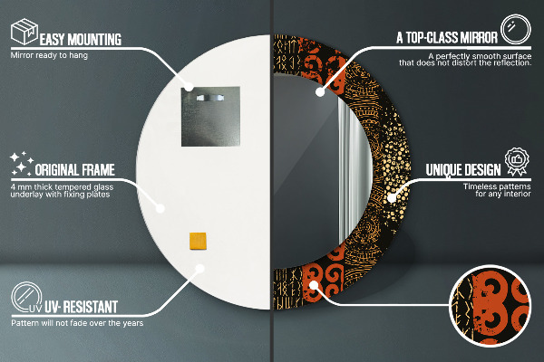 Kulaté zrcadlo s potiskem Grunge Abstract vzorec