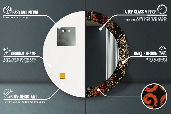 Kulaté zrcadlo s potiskem Grunge Abstract vzorec