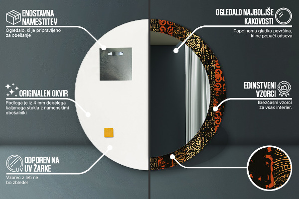 Kulaté zrcadlo s potiskem Grunge Abstract vzorec