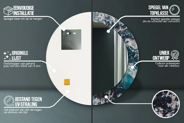 Kulaté zrcadlo s potiskem Turbulentní moře