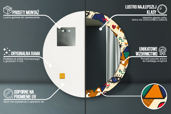 Kulaté dekorační zrcadlo Popový umělecký styl