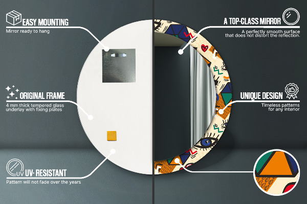 Kulaté dekorační zrcadlo Popový umělecký styl