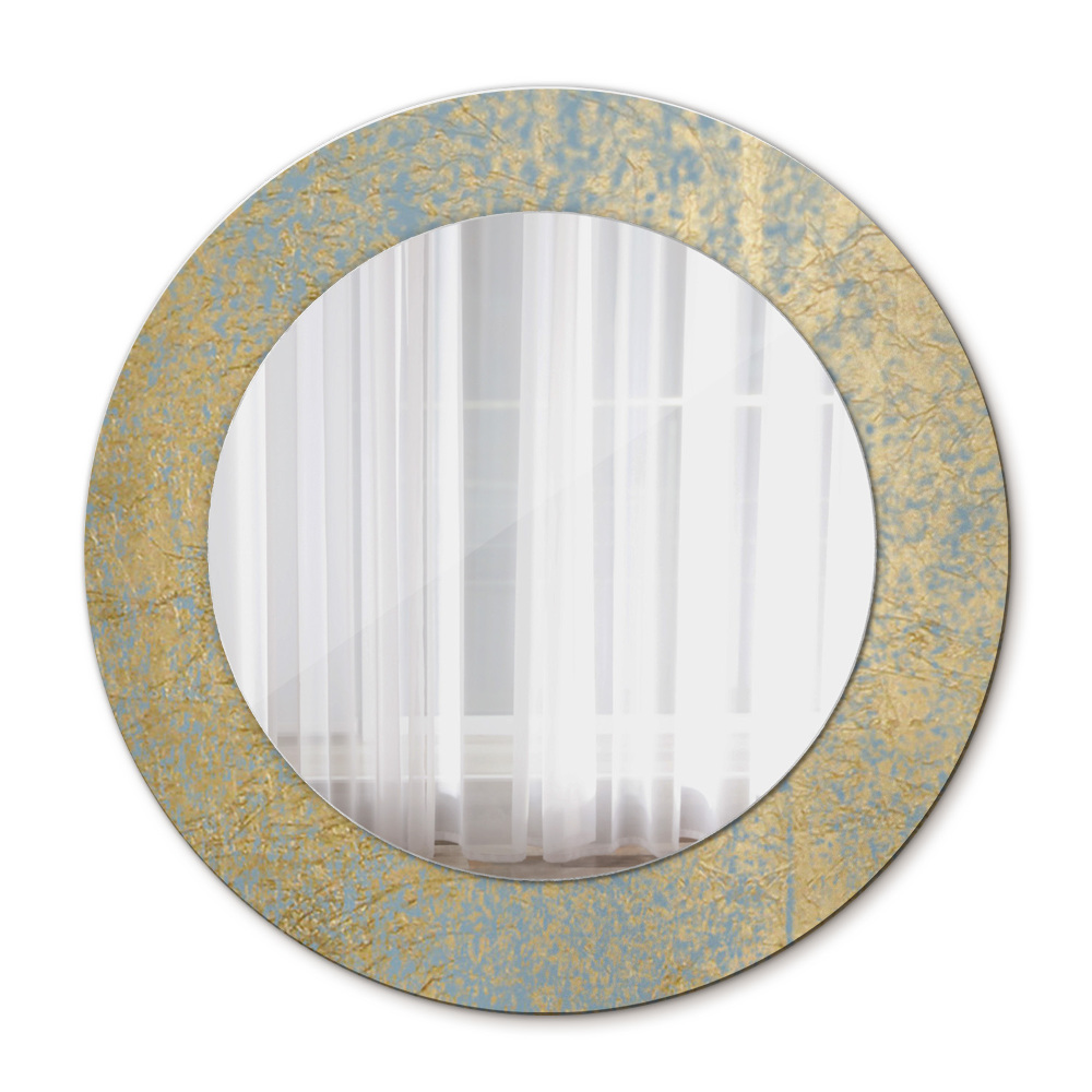 Kulaté dekorační zrcadlo Textura zlatého filmu