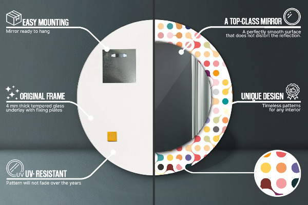 Kulaté dekorační zrcadlo Bezešvé vícebarevné