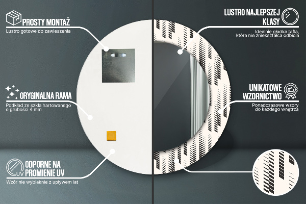 Kulaté dekorační zrcadlo Pruhovaný vzor