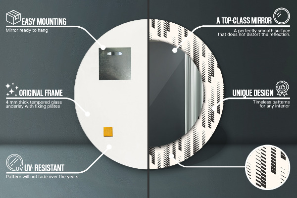 Kulaté dekorační zrcadlo Pruhovaný vzor