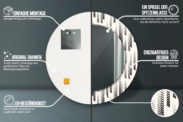 Kulaté dekorační zrcadlo Pruhovaný vzor