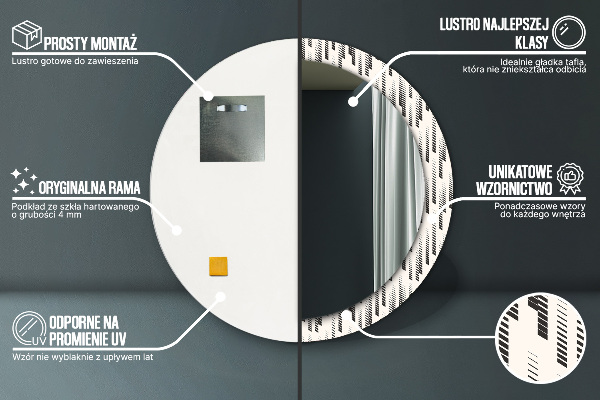 Kulaté dekorační zrcadlo Pruhovaný vzor