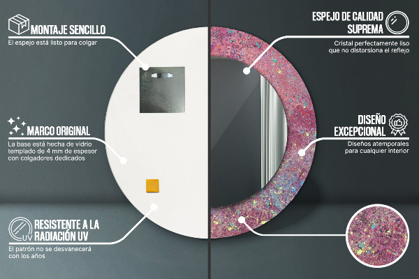 Kulaté dekorační zrcadlo Festival barev