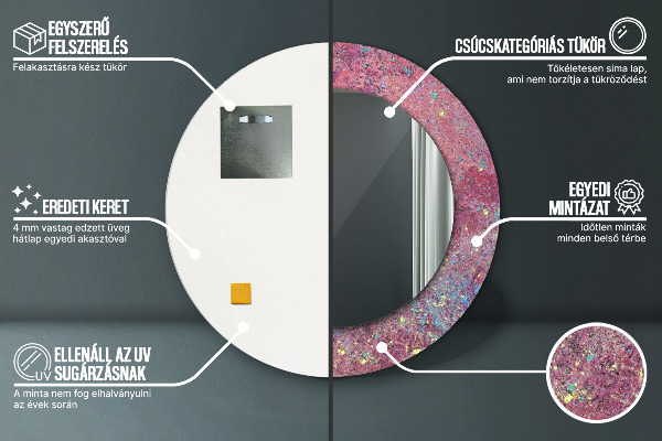 Kulaté dekorační zrcadlo Festival barev