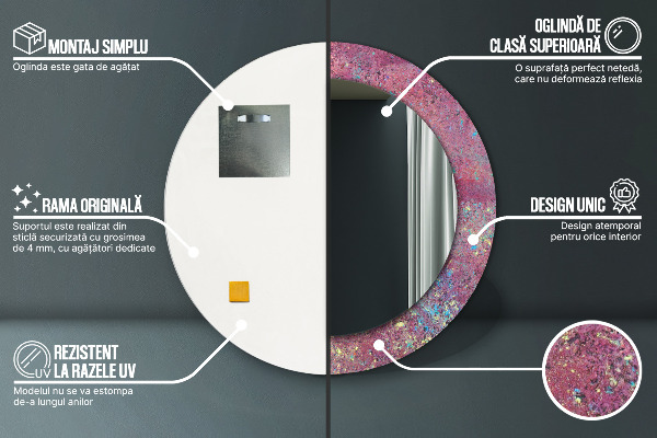 Kulaté dekorační zrcadlo Festival barev