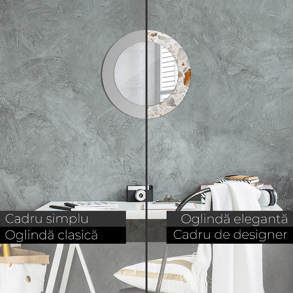 Kulaté zrcadlo rám s potiskem Lastrické pozadí