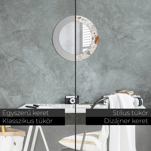 Kulaté zrcadlo rám s potiskem Lastrické pozadí