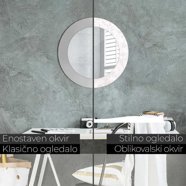 Kulaté dekorační zrcadlo na zeď Jemná textura Roccoco