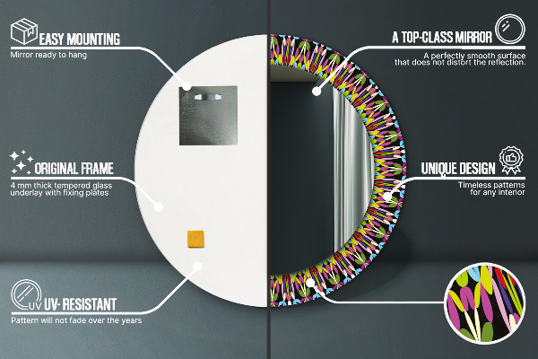 Kulaté dekorační zrcadlo na zeď Psychedelický vzorec mandaly