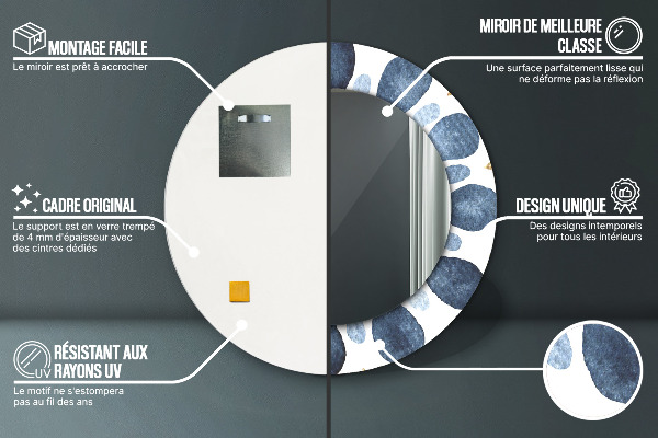 Kulaté zrcadlo rám s potiskem Měsíční mandala