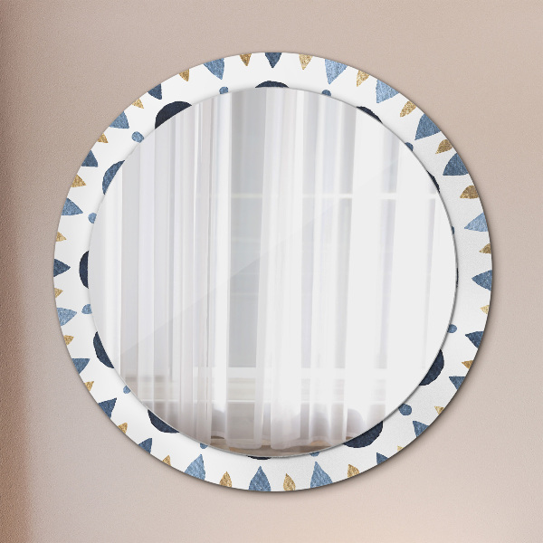 Kulaté zrcadlo rám s potiskem Měsíční mandala