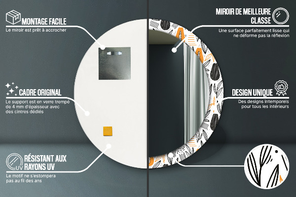 Kulaté zrcadlo rám s potiskem Papai vzor
