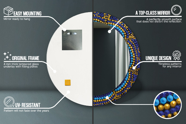 Kulaté zrcadlo s potiskem Dekorativní složení