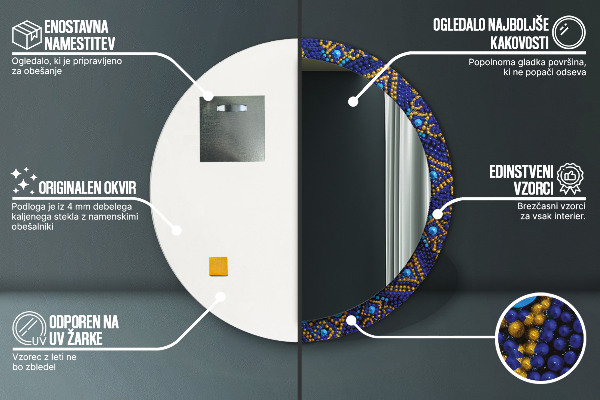 Kulaté zrcadlo s potiskem Dekorativní složení
