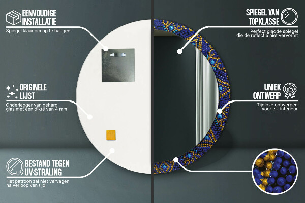 Kulaté zrcadlo s potiskem Dekorativní složení