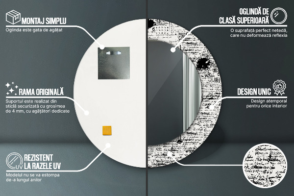 Kulaté zrcadlo s potiskem Šablona