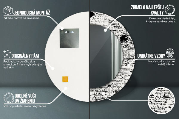 Kulaté zrcadlo s potiskem Šablona