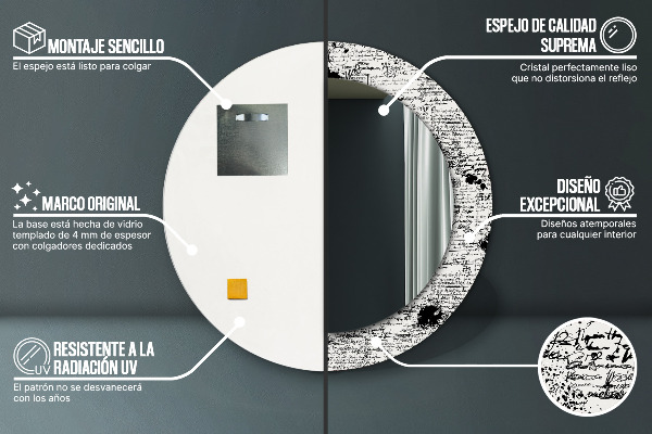 Kulaté zrcadlo s potiskem Šablona