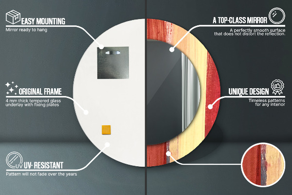 Kulaté dekorační zrcadlo Abstraktní obrázek